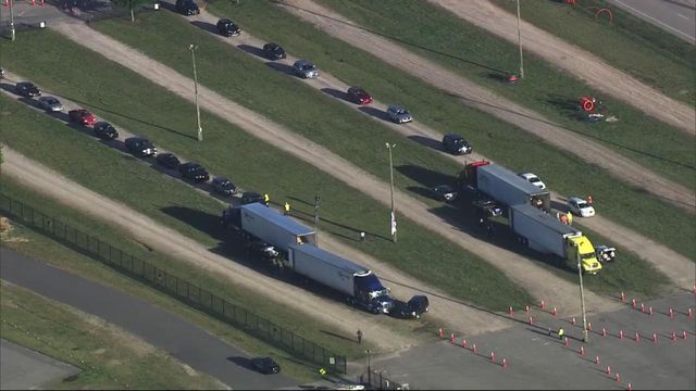 Sky 5 flies over chicken sale at State Fairgrounds in Raleigh