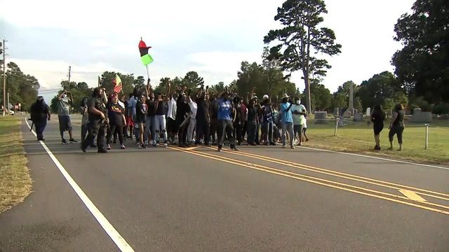 Protesters at memorial for man killed in officer-involved shooting in Roxboro