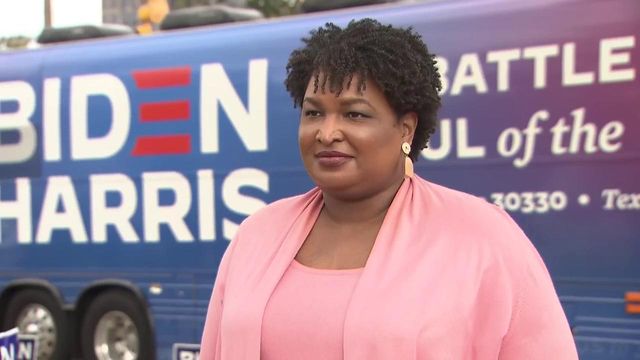 Stacey Abrams gives interview to WRAL