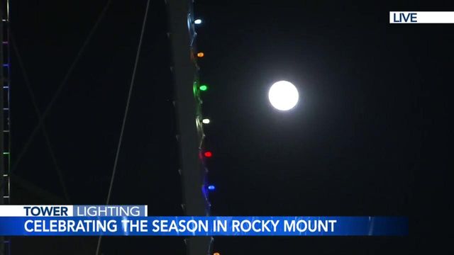 Tower lights up Rocky Mount Mills