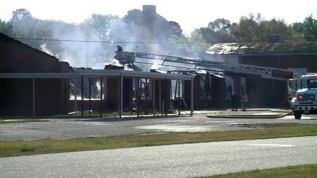 Fire burns at Robeson County elementary school
