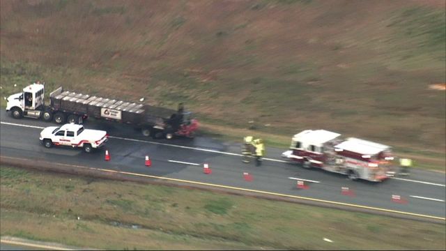 Sky 5: Aftermath of fiery crash on 421 in Lee County