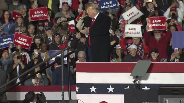 Trump speaks at Selma rally in support of NC GOP candidates Cawthorn, Budd and Hines