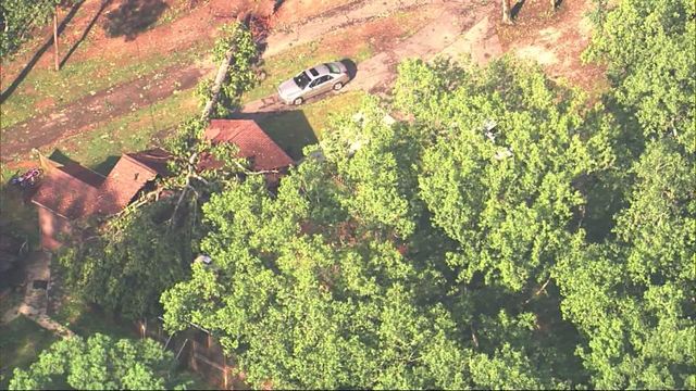 Sky 5: Tree falls onto roof of Raleigh home