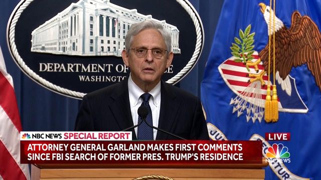 AG Merrick Garland makes statement days after FBI raid of Donald Trump's Mar-a-Lago estate