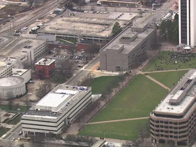 Sky 5 flies over anti-abortion, abortion rights rallies in downtown Raleigh