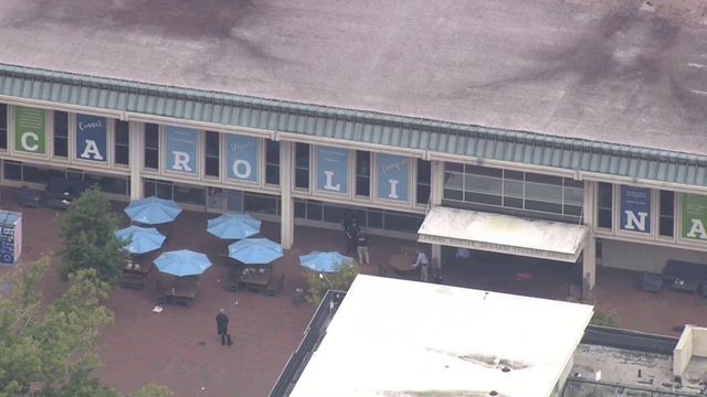 Sky 5 over UNC at Chapel Hill; Police look for armed and dangerous person