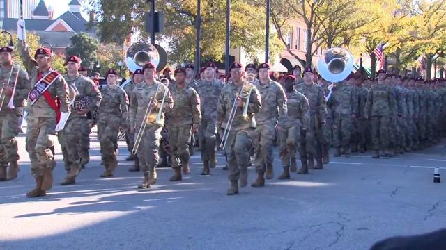 Veterans Day parade in downtown Fayetteville