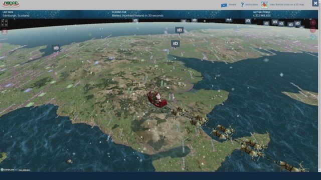 NORAD Santa Tracker: Follow Santa's trip around the world