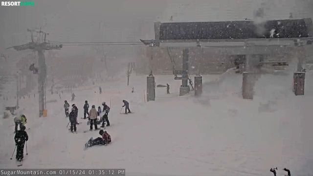 Skiers see snow at Sugar Mountain Resort