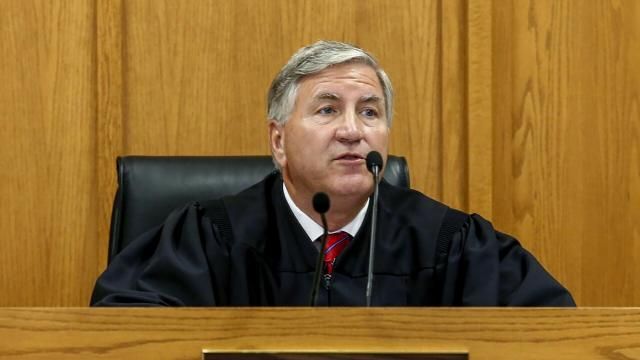 FILE - Judge Robert Adrian presides over court on Aug. 26, 2020, in Adams County, Ill. The Illinois Courts Commission removed Adrian from the bench Friday, Feb. 24, 2024, after sustaining a complaint filed against him. (Jake Shane/Quincy Herald-Whig via AP, File) FILE - Judge Robert Adrian presides over court on Aug. 26, 2020, in Adams County, Ill. The Illinois Courts Commission removed Adrian from the bench Friday, Feb. 24, 2024, after sustaining a complaint filed against him. (Jake Shane/Quincy Herald-Whig via AP, File)