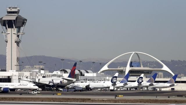 FILE - Airplanes sit on the tarmac at Los Angeles International Airport Friday, Nov. 1, 2013. A United Airlines jetliner headed to Mexico City from San Francisco made an emergency landing in Los Angeles on Friday, March 8, 2024 after the crew reported a hydraulics issue, in the fourth emergency involving a United Airlines flight this week. (AP Photo/Gregory Bull, File) FILE - Airplanes sit on the tarmac at Los Angeles International Airport Friday, Nov. 1, 2013. A United Airlines jetliner headed to Mexico City from San Francisco made an emergency landing in Los Angeles on Friday, March 8, 2024 after the crew reported a hydraulics issue, in the fourth emergency involving a United Airlines flight this week. (AP Photo/Gregory Bull, File)