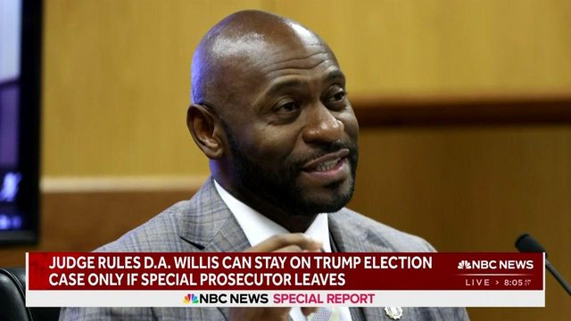 Judge rules DA can stay on Trump election interference case only if special prosecutor leaves
