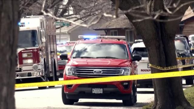 In this image taken from video provided by WTVO-TV/WQRF-TV/NewsNation. emergency personnel work at the scene, Wednesday, March 27, 2024, in Rockford, Ill., where four people were killed and five were wounded in stabbings in northern Illinois. Redd said that a suspect is in police custody and was being questioned. She said police did not know the motive. (WTVO-TV/WQRF-TV/NewsNation via AP) In this image taken from video provided by WTVO-TV/WQRF-TV/NewsNation. emergency personnel work at the scene, Wednesday, March 27, 2024, in Rockford, Ill., where four people were killed and five were wounded in stabbings in northern Illinois. Redd said that a suspect is in police custody and was being questioned. She said police did not know the motive. (WTVO-TV/WQRF-TV/NewsNation via AP)
