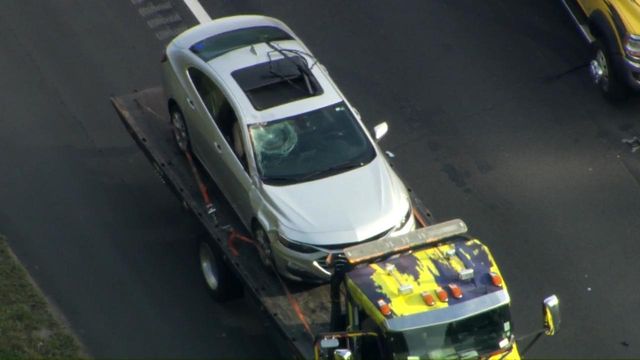 Sky 5 flies over traffic backups on I-40, where a pedestrian was killed