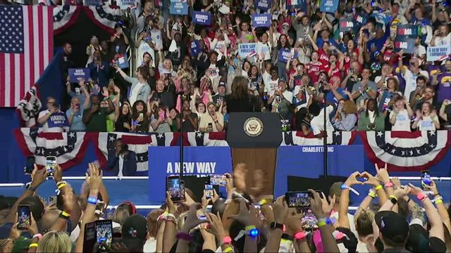 Kamala Harris speaks at campaign rally in Charlotte