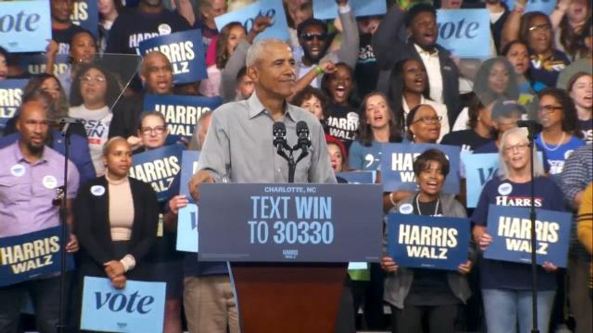 Barack Obama speaks at Kamala Harris campaign event in Charlotte