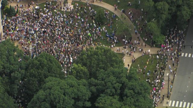 Sky 5: 'No Kings' crowd chants, cheers at State Capitol