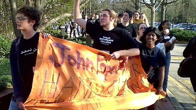 Students protest outside Wake schools meeting