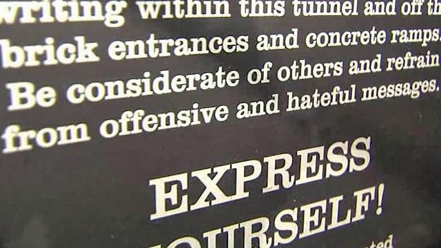 Students protest slurs in Free Expression Tunnel
