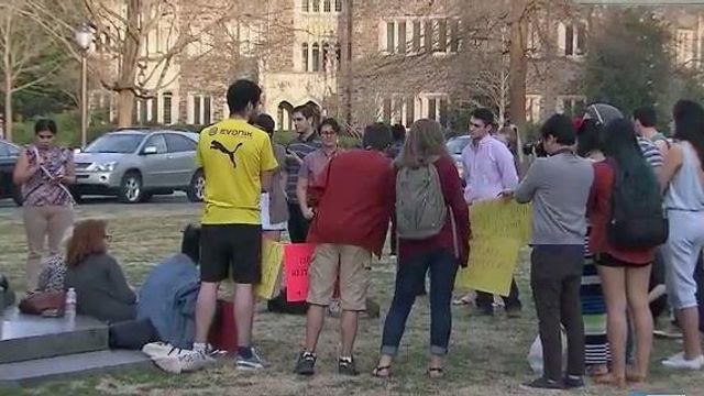 Duke students protest treatment of parking attendant 