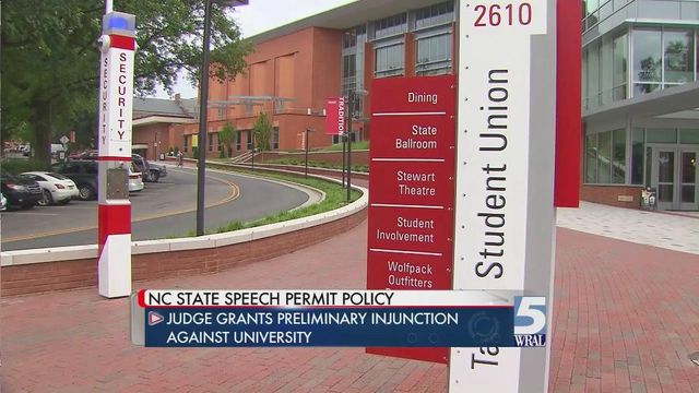 Judge grants preliminary injunction against NC State speech permit policy