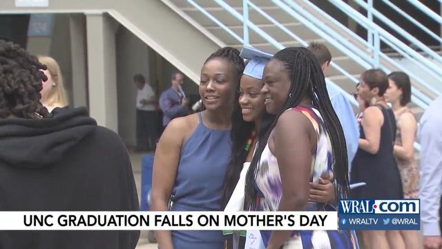 Proud moms pack stands at UNC graduation