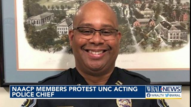 NAACP members protest UNC acting police chief 
