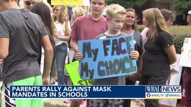 Parents rally against state's mask mandate in schools 