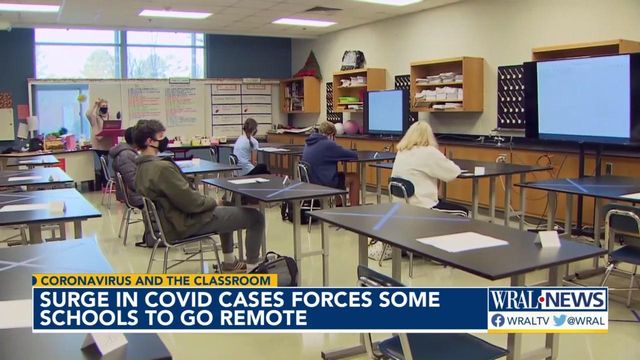 Surge in COVID cases forces some area schools to go remote 