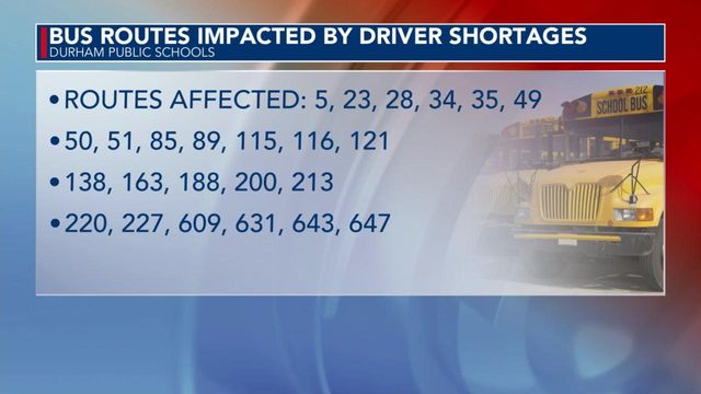 Durham bus routes impacted by driver shortages