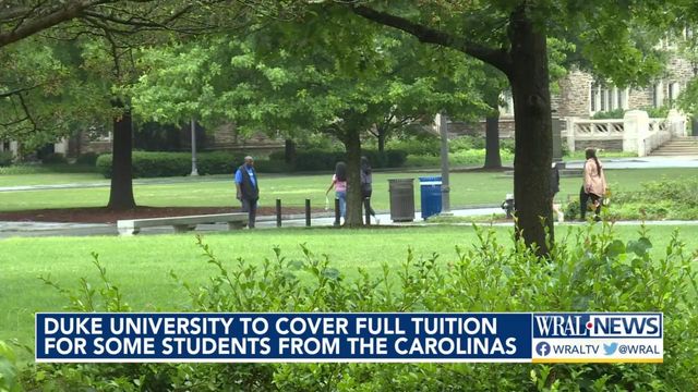 Duke plans to provide full tuition grants for some NC, SC students