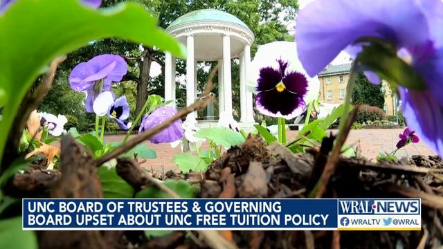 UNC Board of Trustees and governing board upset about UNC free tuition policy