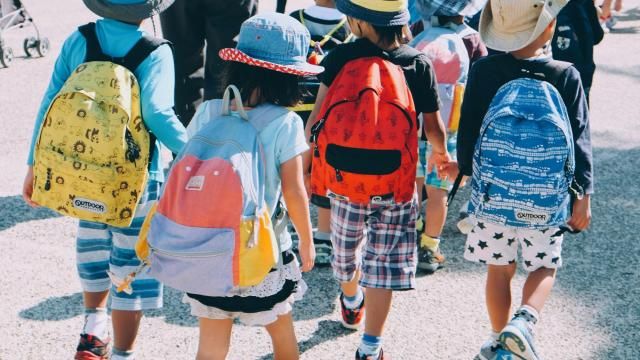 Back-to-school, backpacks, kindergarten, elementary school, kids at school