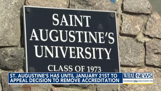 St. Augustine's University has until January 21st to appeal decision to remove accreditation 