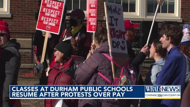 Classes at Durham Public Schools resume after protests over pay