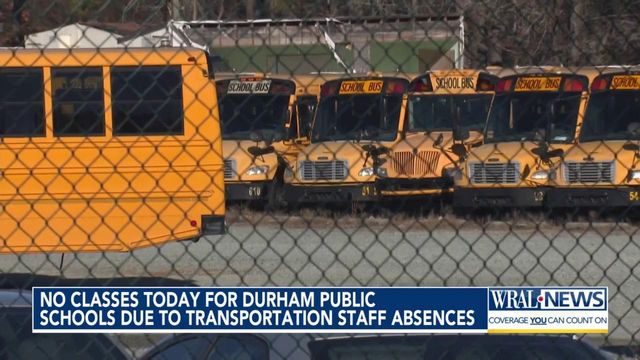 No classes Monday for Durham Public Schools due to transportation staff absences