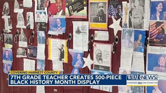 Harnett County middle school teacher creates 500-piece Black History Month display