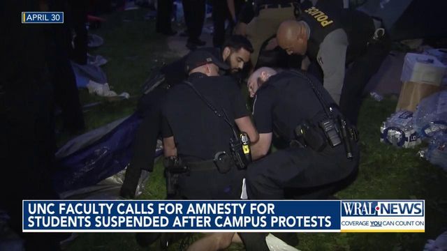 UNC faculty calls for amnesty for students suspended after campus protests