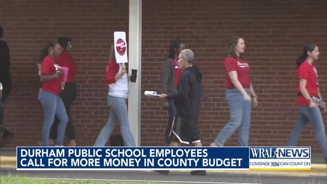 Durham Public Schools emplyees call for more money in county budget