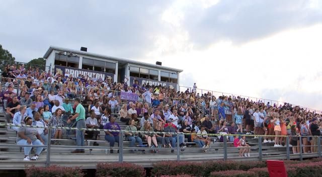 High school football crowd