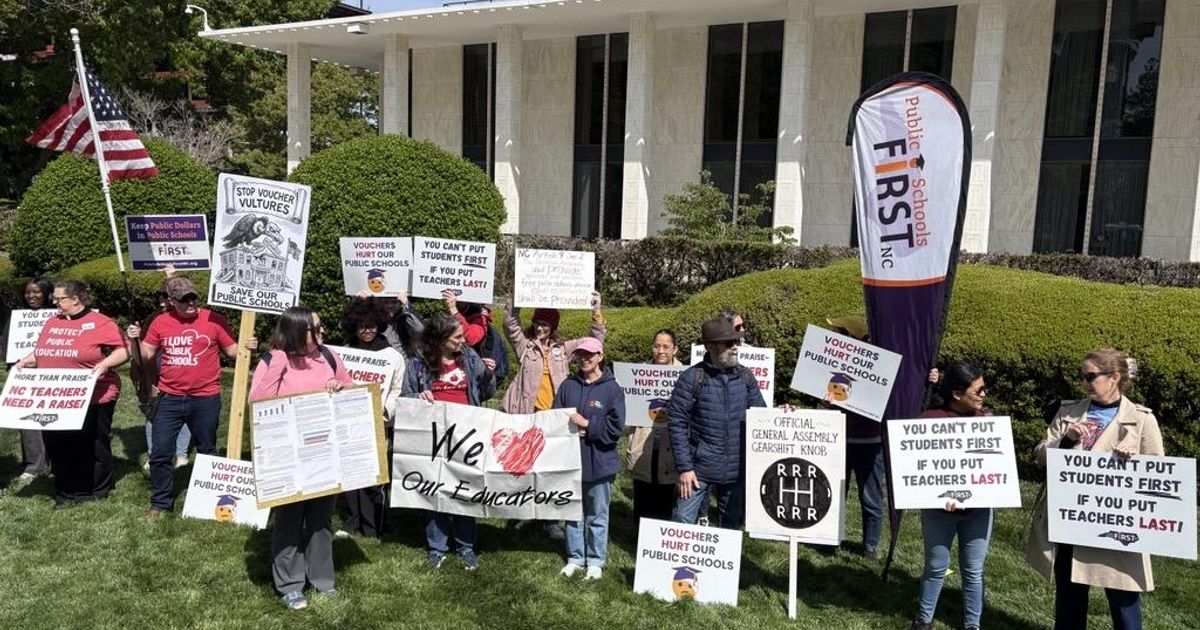 Educators, parents rally outside NC legislature for more school funding after Leandro dismissal