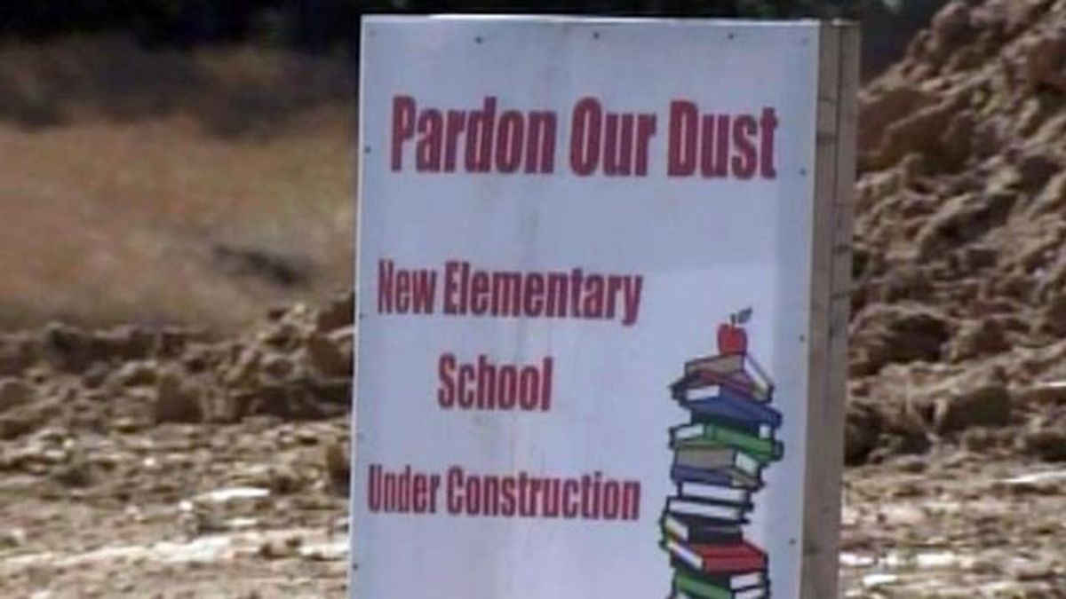 School construction sign