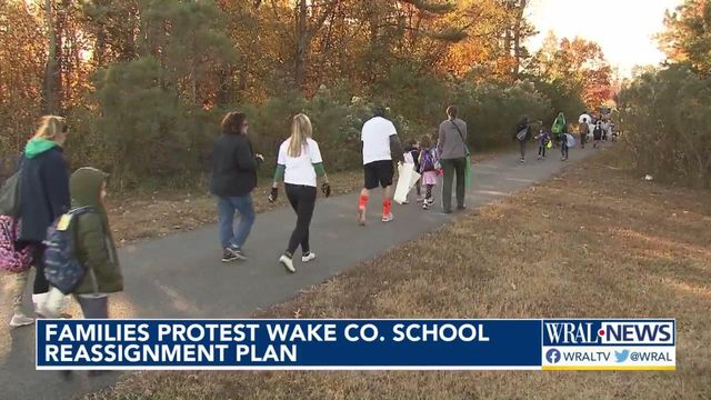 Wake Co. parents walk students to school in protest of reassignment