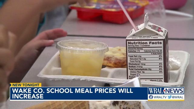 Wake County school meal prices will increase next year