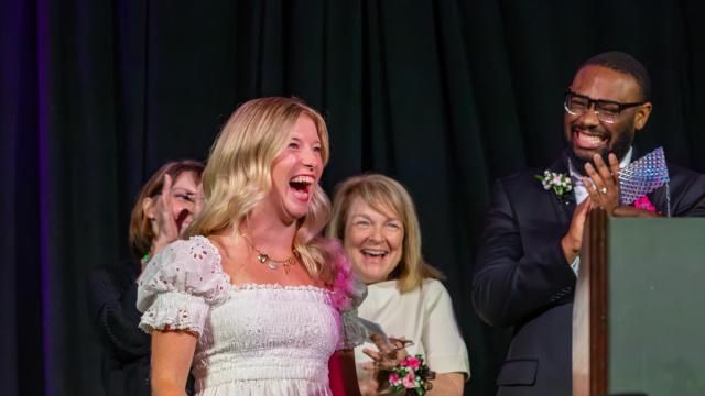 Brinson received the Wake County Public School System's Teacher of the Year award. Photo courtesy of the Wake County Public School System