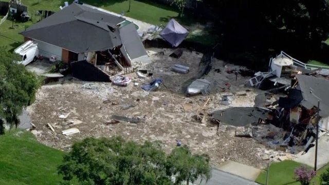 RAW: Sinkhole swallows Florida home