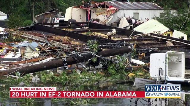 Tornado brought on by Claudette levels dozens of homes in Alabama