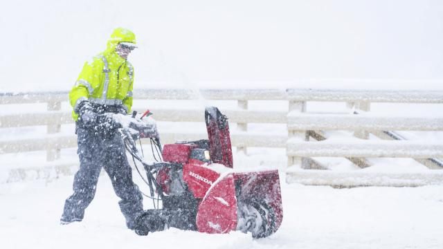 Snow is cleared on the Big Mountain Resort property during a storm, Saturday, March 30, 2024, in Big Bear Lake, Calif. (Big Mountain Resort via AP) Snow is cleared on the Big Mountain Resort property during a storm, Saturday, March 30, 2024, in Big Bear Lake, Calif. (Big Mountain Resort via AP)