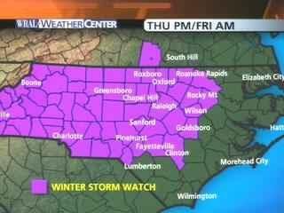 Winter Storm Watch Issued For Parts Of WRAL Viewing Area